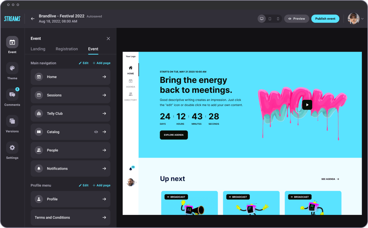 Virtual Conferences & Live Video Streaming Platform | Brandlive Streams
